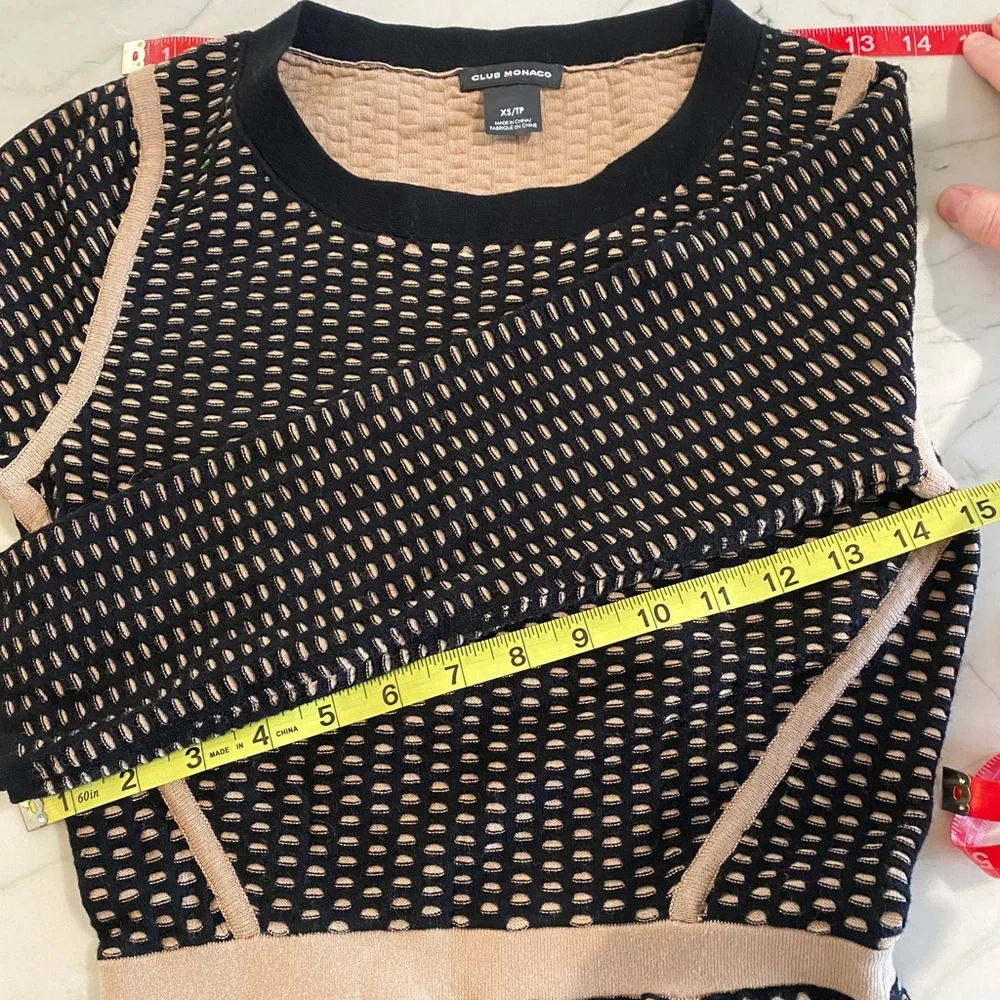 Club Monaco black and tan contrast sweater dress size XS - Picture 7 of 8